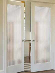 1 Roll Frosted Glass Window Film 44.5cm(17.5in) Wide, Soft Diffused Light Non-Glare, Static Cling Glue-Free Privacy Glass Sticker, UV Protection Anti-Glare, Trimmable And Easy To Remove, Free Installation Tools, Suitable For Home/Office/School/Cabinet Doors/Sliding Doors - Three-dimensional Rainbow Centerline - View 4