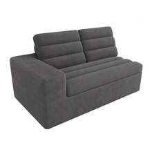 Modular L-Shaped Corner Sofa, Frameless Design, Cloud Sofa, Combinable At Will, Ideal For Living Rooms And Apartments, No Assembly Required, In Beige Corduroy Fabric. - Dark Grey - View 11