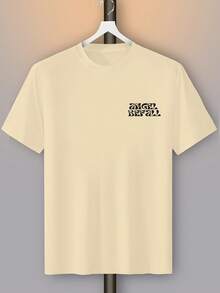 Men's T-Shirt With Angel Print - Khaki - View 3