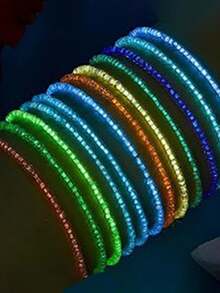 12pcs Bohemian Beach Vacation Colorful Seed Bead Glow-In-The-Dark Elastic Anklet Set For Women - Multicolor - View 2
