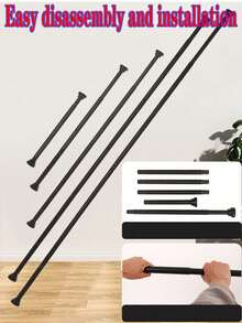 Adjustable Shower Curtain Rod - Rust-Proof Stainless Steel Telescopic Rod, No Drilling Required, Non-Slip Extendable, Multiple Sizes And Colors Available, Perfect For Bathroom Shower Curtains - Bold Version - View 9