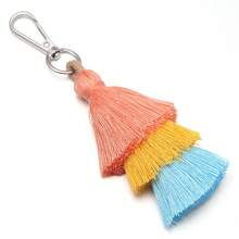 1pc/Pack Tassel Keychain 14.5cm Gradient Color Three-Layer Tassel Christmas Tree Pendant Phone Charm Decoration Handmade DIY Clothing Accessories Bag Jewelry Parts - Tassel Keychain - View 20