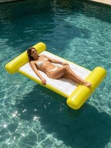 chongqishuishangfuchuang 1pc Inflatable Float, Minimalist Dual Tube Design, Solid Color , PVC Material, Suitable For Water, Pool, Beach, Theme Party, Water Inflatable Float, Water Resting Seat, Inflatable Floating Object, Air Pump Sold Separately - Double-tube Solid Color Floating Bed - View 9