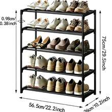 Estantería para zapatos de 3 niveles ahorradora de espacio - Fácil de ensamblar, organizador de almacenamiento multifuncional adecuado para el pasillo, el armario y el garaje, estructura de plástico/metal resistente, se adapta a varios tamaños de habitación - Multicolor - Ver 13