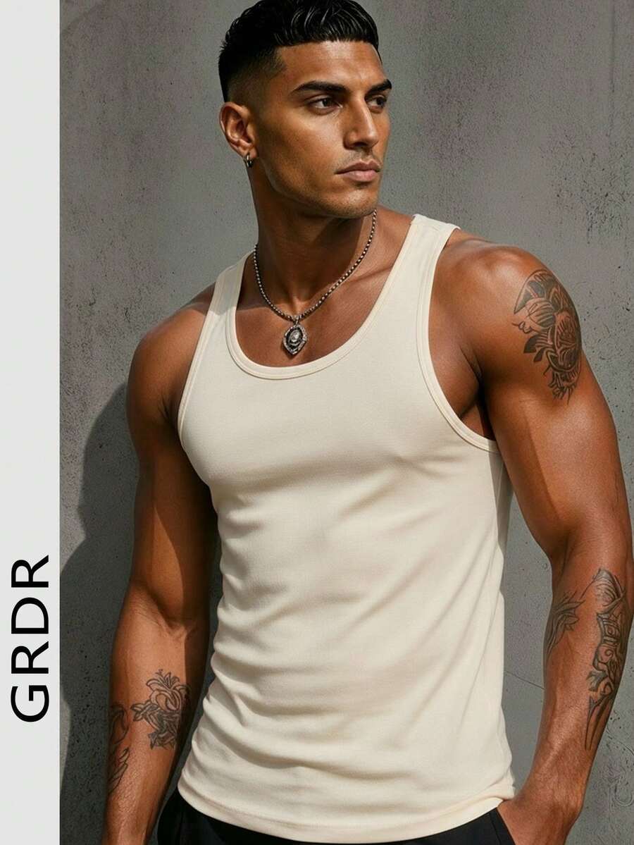 GRDR Men's Summer Casual Sleeveless Round Neck Tank Top