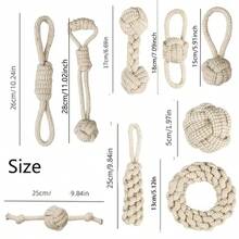 Multi-Pack Natural Hemp Rope Dog Chew Toys, Suitable For Small, Medium And Large Dogs, Interactive Dental Cleaning Toys, Durable Textured Surface, Sturdy Structure, Perfect For Active Pets - Beige - View 14