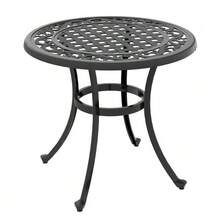 Garden Table, Coffee Table, Balcony Table, Vintage Style, 60 X 60 X 53 Cm, Black - 黑色 - 查看 1