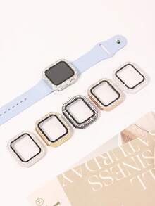 6件裝亮片保護殼，相容 Apple 螢幕保護膜 38/40/41/42/44/45/46/49mm 系列 SE/11/10/9/8/7/6/5/4/3/2/1，亮片鑽石錶圈保護殼，內建鋼化玻璃，全方位保護，防刮，適用於 配件 - 6PCS Case - 查看 3