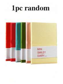 1/3pcs Candy-Colored Smiling Face Student Notebook, Thickened, Soft-Cover Portable Notebook, Prize, Cute Mini Journal, Fresh Notebook, Notebook, Diary, Leather Cover Notebook, Essential Notebook For Back-To-School Season - Multicolor - View 13
