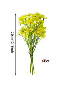 6/12/24件人造菊花，頂級洋甘菊向日葵，10英寸仿真菊花戶外植物，花瓶中心裝飾桌飾，DIY居家派對，春季野花婚禮菊花派對裝飾（白色）洋甘菊，攝影小配件裝飾花束，場景裝飾，戶外露台裝飾 - 黃色雛菊 - 查看 2