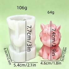 1件獨角獸香氛蠟燭矽膠模具 家居裝飾/禮品裝飾石膏模具，手工環氧樹脂鑄造模具，藝術裝飾黏土石膏模具 - A-白色 - 查看 2