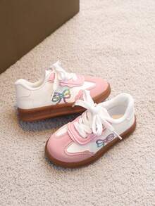1 Pair Boys & Girls Spring/Autumn Outdoor Flat Comfortable Baby Walking Shoes, Fashion Versatile Casual Sports Sneakers - Pink - View 1