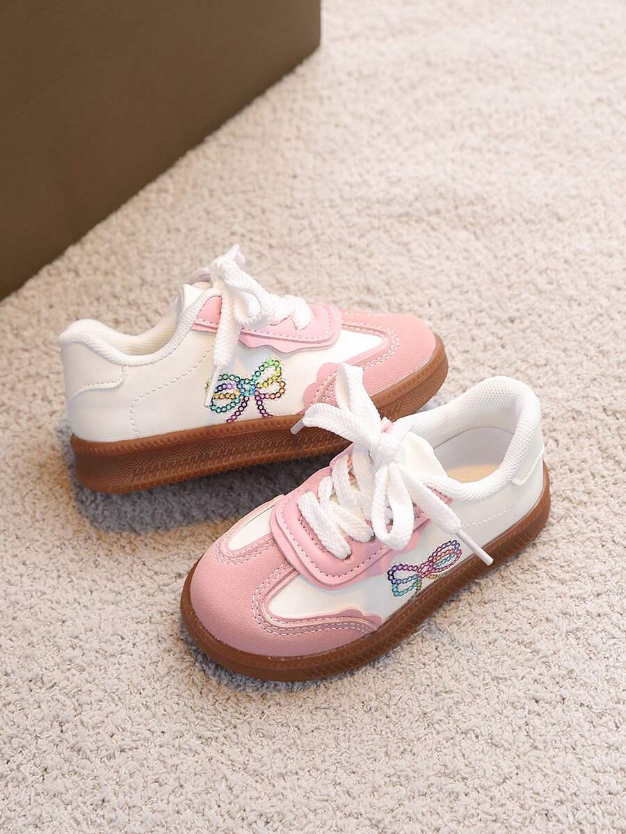 1 Pair Boys & Girls Spring/Autumn Outdoor Flat Comfortable Baby Walking Shoes, Fashion Versatile Casual Sports Sneakers - Pink - View 1