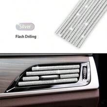 1 pieza Tira decorativa de 20 cm/Tira decorativa de rejilla de aire de coche con diamantes de imitación/Tira de clip en forma de U con diamantes de imitación para la rejilla de aire acondicionado del interior del coche - Tira decorativa incrustada de diamantes - Ver 12