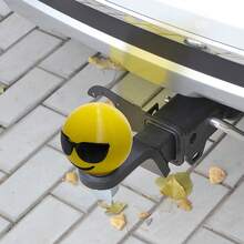 1 pieza Cubierta de enganche de remolque con cara feliz y diseño de casco a prueba de polvo, funda protectora de tapón de polvo con gancho de , cubierta protectora de bola de remolque, anti-óxido y anti-corrosión, adecuada para camiones, SUVs, RVs - A - Ver 6