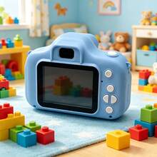 1PC 3-Color Optional Kids Camera, Photography Toy, Fun Photo Gift, Cartoon Kids Toy Camera, Mini Camera, Parent-Child Interactive Educational Toy, Birthday Gift - I5-43 Blue - View 3