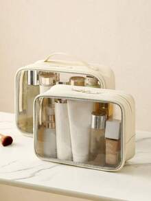 3pcs/1pc Creative New Fashion Travel Portable Mini Transparent Waterproof Zipper Storage Bag, Digital Accessories Organizer, Multi-Functional Hanging Storage Bag, Coin Purse, Can Store Earphones, Chargers, Data Cables, Lipsticks, Perfumes, Keys, Bracelets, Cosmetics And Small Electronic Accessories,Makeup Organizer,Room Decor - Multicolor - View 6