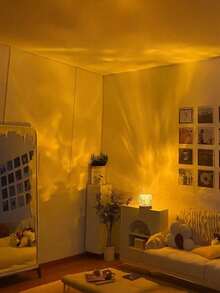 16-Color LED Cube Projection Light, 3D Holographic Water Ripple, Romantic Mood Light, Perfect For Kids' Rooms, Meditation, Relaxation, Bathroom, And Night Light. Comes With 16-Color RGB Starry Sky Projector Light, USB Powered - Water Ripples - View 3