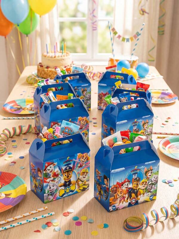 12Pcs Paw Patrol Gift Bags Are Suitable For New Theme Party Gift Bags, Birthday Party Decorations, Gift Packaging Bags, Paper Bags Suitable For Birthdays, Halloween Gift Bags And Also Suitable For Party Atmosphere Decoration, Perfect Party Decoration