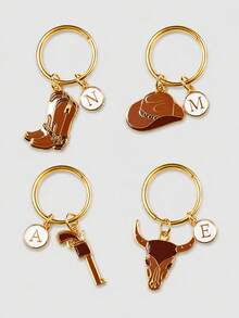 Personalized Cowgirl Keychain Gift Gifts For Mother, Father, Graduation, And Teacher - Brown - View 2