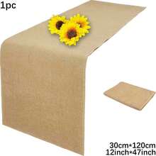Coarse Linen Table Runner, Rustic Linen Table Runner, Natural Linen, Suitable For Wedding, Party, Kitchen, Restaurant, Christmas And Other Holiday Table Decoration - Camel - View 11