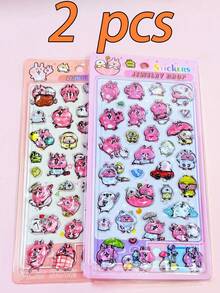 Pegatinas de estilo artístico fresco, patrón de corazón de niña linda, pegatinas decorativas DIY para planificador, calcomanías para equipaje & portátil - Multicolor - Ver 9