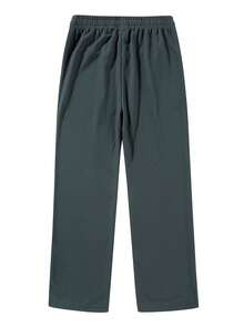Men's Casual Waffle Textured Lightweight Loose Fit Solid Color Pants, Versatile For Spring/Summer - Dark Grey - View 3