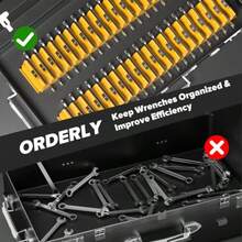Modular Wrench Organizer Wrench Holder - Wrench Tool Organizers For Tool Drawer Storage, Wrench Storage Set With Metric And SAE Label, Wrench Rack Tool Gift For Professional Mechanics - Yellow - View 6