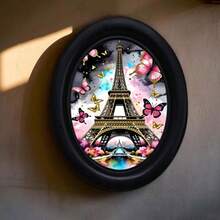 1pc 3D Black Picture Frame, Vibrant Color, Replaceable Photo, Oval Wall Decor, No Drilling Required, Suitable For Home Decor, Office Decor, Gothic Style, Holiday Decoration, Halloween, Thanksgiving And Other Festival Decor - 5 - View 5