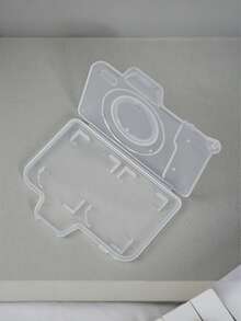3/1pc Camera-Shaped Compact SD Card Storage Box, SD DSLR Camera Packaging Storage Box, White Memory Card Storage Plastic Box Phone Storage Card Protective Case, Portable Travel Electronic Accessories Card Holder, Camera Storage Card Storage Device, Dual Card Slot Plastic Protective Cover - Multicolor - View 4