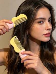 3/1 pieza Peine portátil plegable mini de bolsillo, dientes de doble uso seco & húmedo antiestáticos, puntas redondeadas suaves para masaje del cuero cabelludo sin tirar del cabello, opciones de colores macaron, con estuche de almacenamiento para evitar suciedad y polvo, peine pequeño esencial para viajes, viajes de negocios, bolsa de maquillaje, dormitorio de estudiantes, desplazamientos, peinado, arreglo de flequillo, uso doméstico, salidas al aire libre, accesorio para el cabello compacto y ahorrador de espacio - Plegable - Ver 7