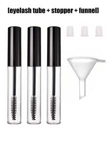 Vigour Summer 0.34oz Eyelash Mascara Tube With Brush Set - High Quality Mascara Container With Mini Funnel And Leak-Proof Cap, Made Of ABS Plastic, Suitable For All Skin Types, Black And White Reusable Portable Makeup Container, Fashionable Design, Reusable Makeup Travel Kit - Multicolor - View 16