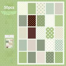 50pcs Colorful Polka Dot M5 Material Paper, 4 Styles Available, Includes Vellum And Kraft Paper, Tearable Macaron Color Palette, Suitable For Planner, Diary, DIY Decoration And Collage - Polka Dots - View 10