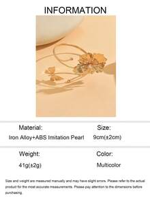 1pc Luxury Floral & Butterfly Armband, Unique Design Elegant Arm Cuff Accessory, Suitable For Daily, Commute, Date, Party, Vacation Wear - Gold - View 5