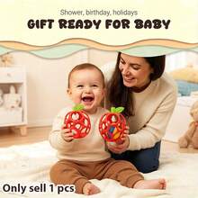 Fruit Shaped Baby Rattle Toy, Soft Hand Grab Ball With Rattle Sound, Early Educational Sensory Toy, Textured Teething Relief Toy For Newborn 0 Month+, Perfect Baby Shower Gift - 彩色 - 查看 8