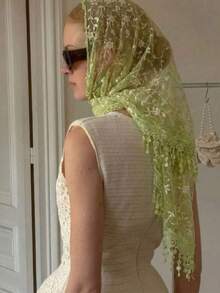 1pc 2026 New Women's Floral Lace Headscarf, Simple Bridal Veil, Shawl, Lightweight And Breathable, Suitable For Weddings, Parties, Casual Occasions - Multicolor - View 8