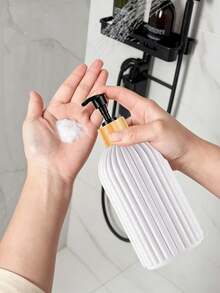 3 piezas/1 set Accesorios de baño Set de dispensador de loción/jabón con bomba manual recargable en negro mate Soporte para cepillo de dientes Caja de almacenamiento para cepillo de dientes y pasta de dientes Adecuado para baño oficina cocina fregadero viaje temporada de vuelta al colegio - Multicolor - Ver 8