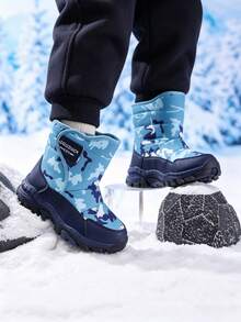 Children's Winter Thermal-Lined Casual Outdoor Warm Snow Boots - Baby Blue - View 4