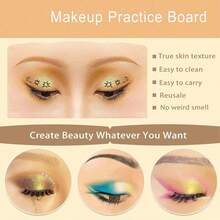 SUANGL 3D Realistic Makeup Practice Board, Reusable Eyeshadow Practice Skin, Suitable For Makeup Artists To Practice, Can Be Used For Eyeshadow, Eyeliner, Eyebrow Shaping, Creating Realistic Facial Makeup Effects. - View 11