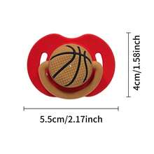 Nuevo paquete de 4 piezas de chupete de silicona suave para bebé con tetina para el pulgar, chupete con forma divertida de baloncesto, regalo perfecto para recién nacidos - Multicolor - Ver 8