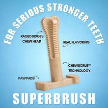 SuperBrush: Palo de limpieza de dientes de perro, de nailon duradero, de larga duracin, para el cuidado bucal canino, salud dental y ansiedad, Large - Rosa - Ver 4