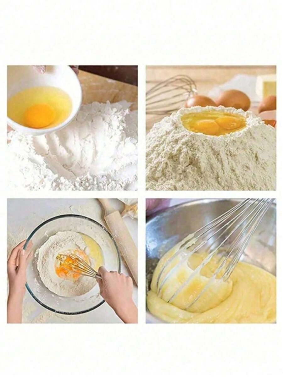 1pc/3pcs Stainless Steel Ball Whisk Set, Upgraded Cooking Mixer, Suitable For Stirring, Whipping, Mixing And Blending - Multicolor - View 1