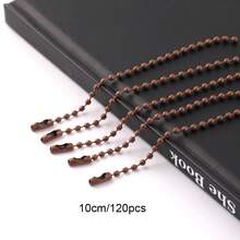 Hot Selling 120Pcs 10cm Color Painted Iron Ball Chain Round Disc Tag Chain DIY Kuka Pendant Bag Keychain Accessories - 10cm Round Bead Iron Chain - View 23