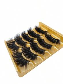 Instant Eye Enlargement! 5 Pairs 14mm Long-Lasting Voluminous False Eyelashes, Dramatic Thickening And Lengthening, Instantly Transform Into An Electric Eye Goddess - View 7