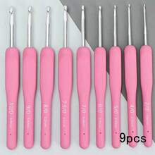 1 Set Crochet Hook Tool Kit, 8 Sizes (2.5-6mm), High-Quality Pink Crochet Hook Tool Set, Includes Pink Faux Leather Storage Bag, Embroidery Bag, Complete Basic Crochet Tools, DIY Crochet And Sweater Making Beginner Kit, Yarn Storage, Perfect Mother's Day Gift, Suitable For Mom And Grandma - C-Multicolor Set - View 16