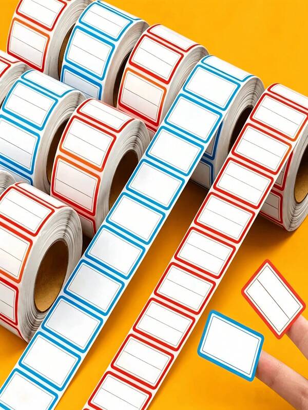 100/500/1000pcs Residue-Free Waterproof Oil-Resistant Label Stickers, Suitable For Food Containers, Jars, Meal Prep, Food Storage, Minimalist Design, Oil-Resistant Material, Perfect For Busy Households, Thank You Stickers, Birthday Stickers, Gift Labels