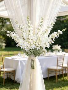 1pc Large Light Purple Artificial Pampas Grass Flower, High-End Minimalist, Suitable For Mother's Day, Valentine's Day Bouquet, Wedding Scene Decoration, DIY Handheld Flower, Garden Decoration, Home Decor, Rich Color Easy To Match - White - View 7