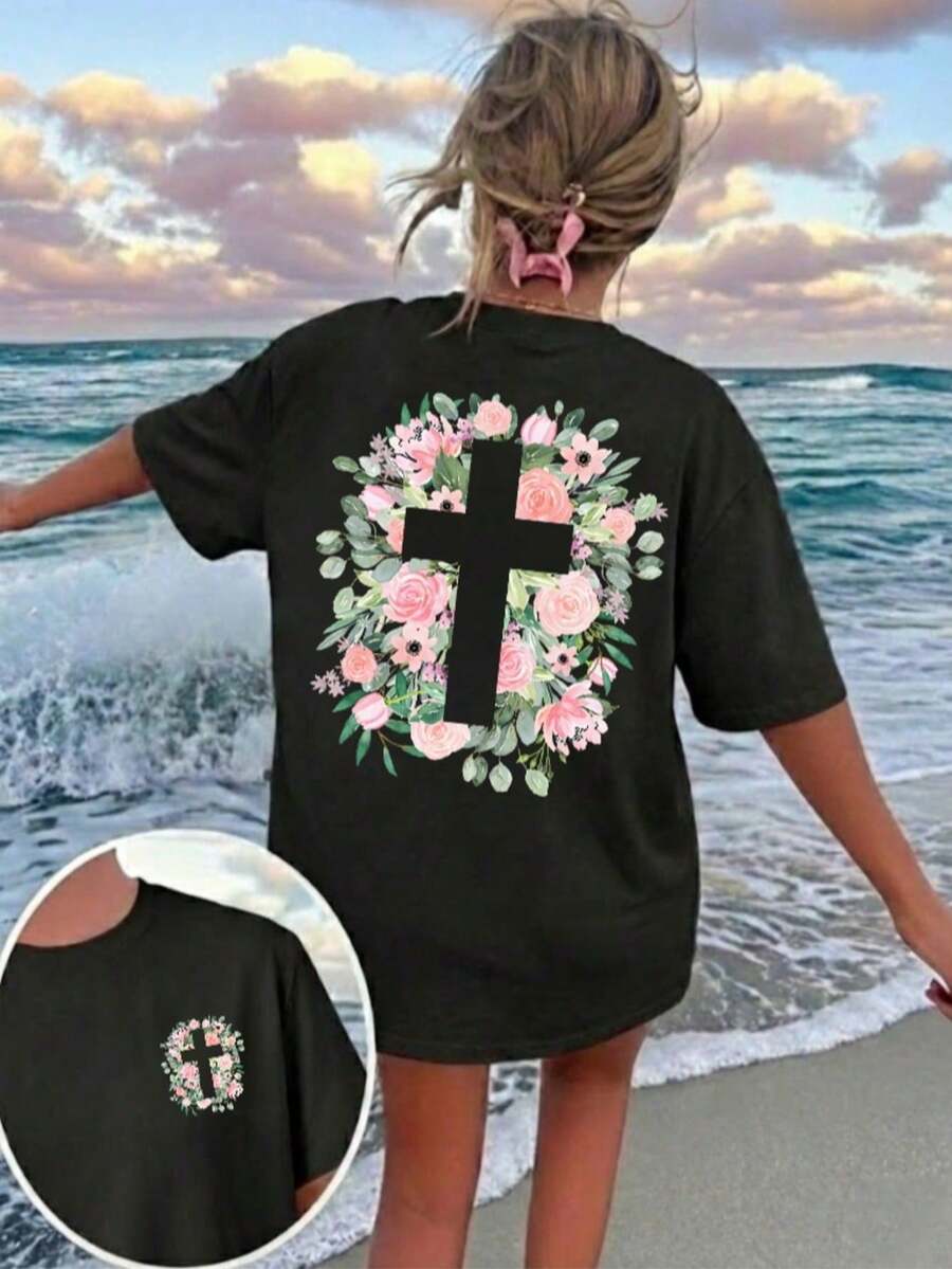 Women T-Shirts - 黑色 2 - 查看 1