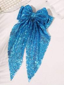 1pc Girls Glitter Bow Hair Clip, Suitable For Party, Wedding, Performance - Multicolor - View 16