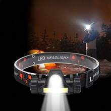 1 pieza Linterna frontal LED COB recargable magnética e impermeable para camping, pesca y minería al aire libre - lámpara de cabeza - Ver 8